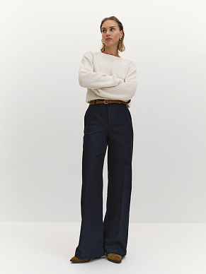 Джинсы Raw denim с высокой посадкой